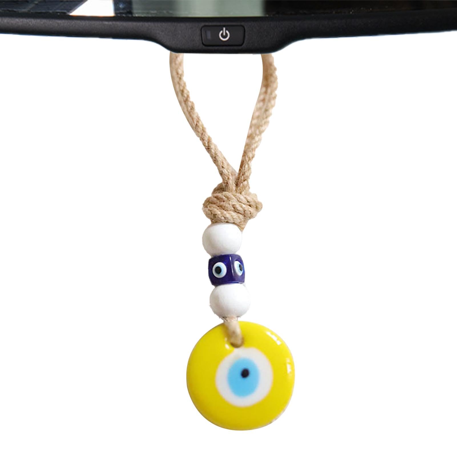 Renchey Evil Eye Ornament, Auto Evil Eye Dekor - Evil Eye Charm Autodekoration,Blauer Evil Eye Anhänger Segen Schutz Dekor, Evil Eye Auto Ornament für Auto Rückansicht Fenster Tür Balkon von Renchey