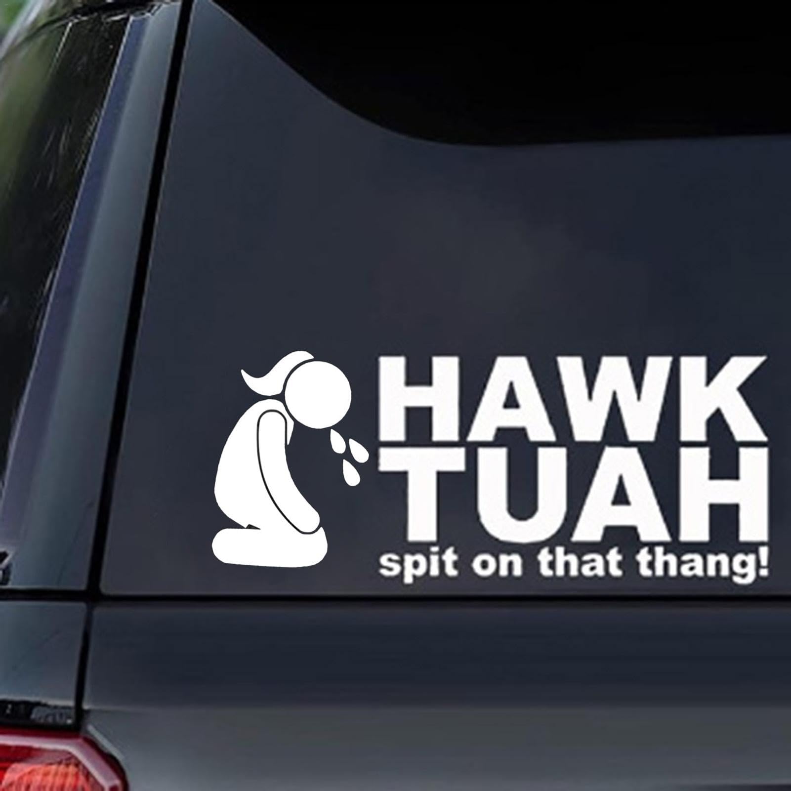 Renchey Hawks Tush Spit On That Thang | Hawks Tuah Sticker | Dekorative LKW-Aufkleber, H-A-W-K Tuah Aufkleber, Fensterornament Für Autofenster, Laptops von Renchey