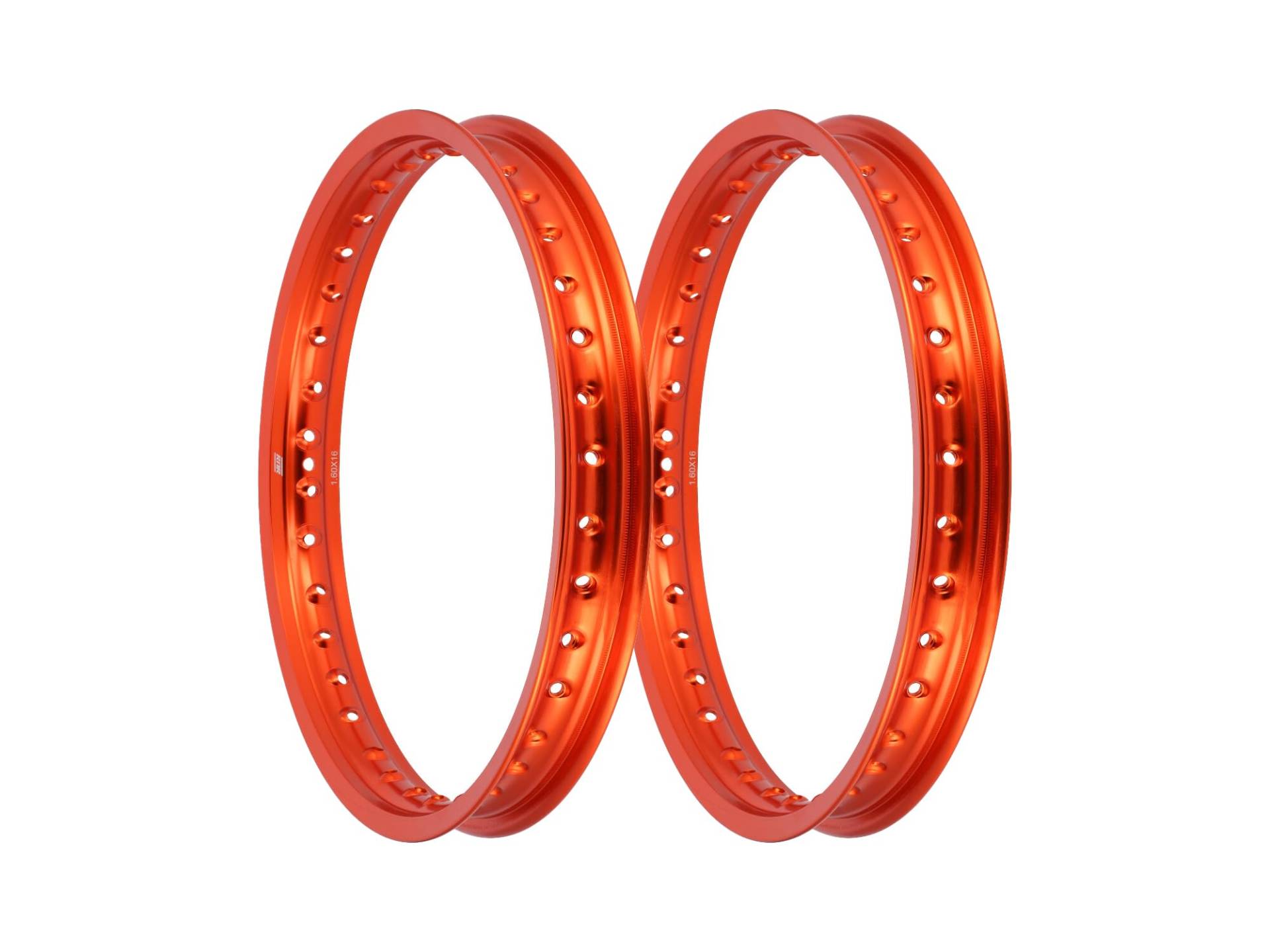 Set: 2x Felge 1,6 x 16" Alufelge Orange eloxiert - für Simson S50, S51, KR51 Schwalbe, SR4 von Renner Automotive