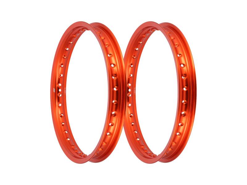 Set: 2x Felge 1,6 x 16" Alufelge Orange eloxiert - für Simson S50, S51, KR51 Schwalbe, SR4 von Renner Automotive