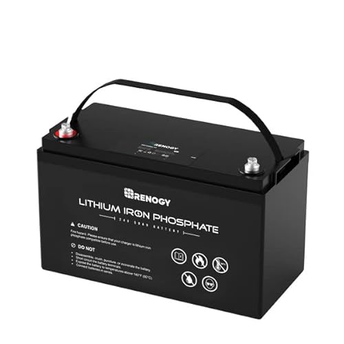 Renogy 24V 50Ah LiFePo4 Lithium Batterie Smart BMS 3500 Zyklen für RV, Wohnmobil und Camper von Renogy