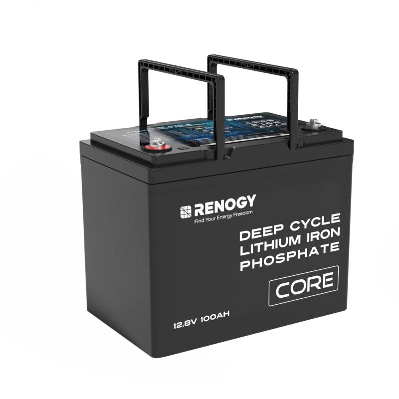 Renogy 12V 100Ah LiFePO4 Lithium batterie, mit BMS Rundumschutz und über 5000 Tiefentladungen, 12V Solarbatterie, perfekt für Trolling Motorkabinen Marine Wohnmobile, netzunabhängige von Renogy