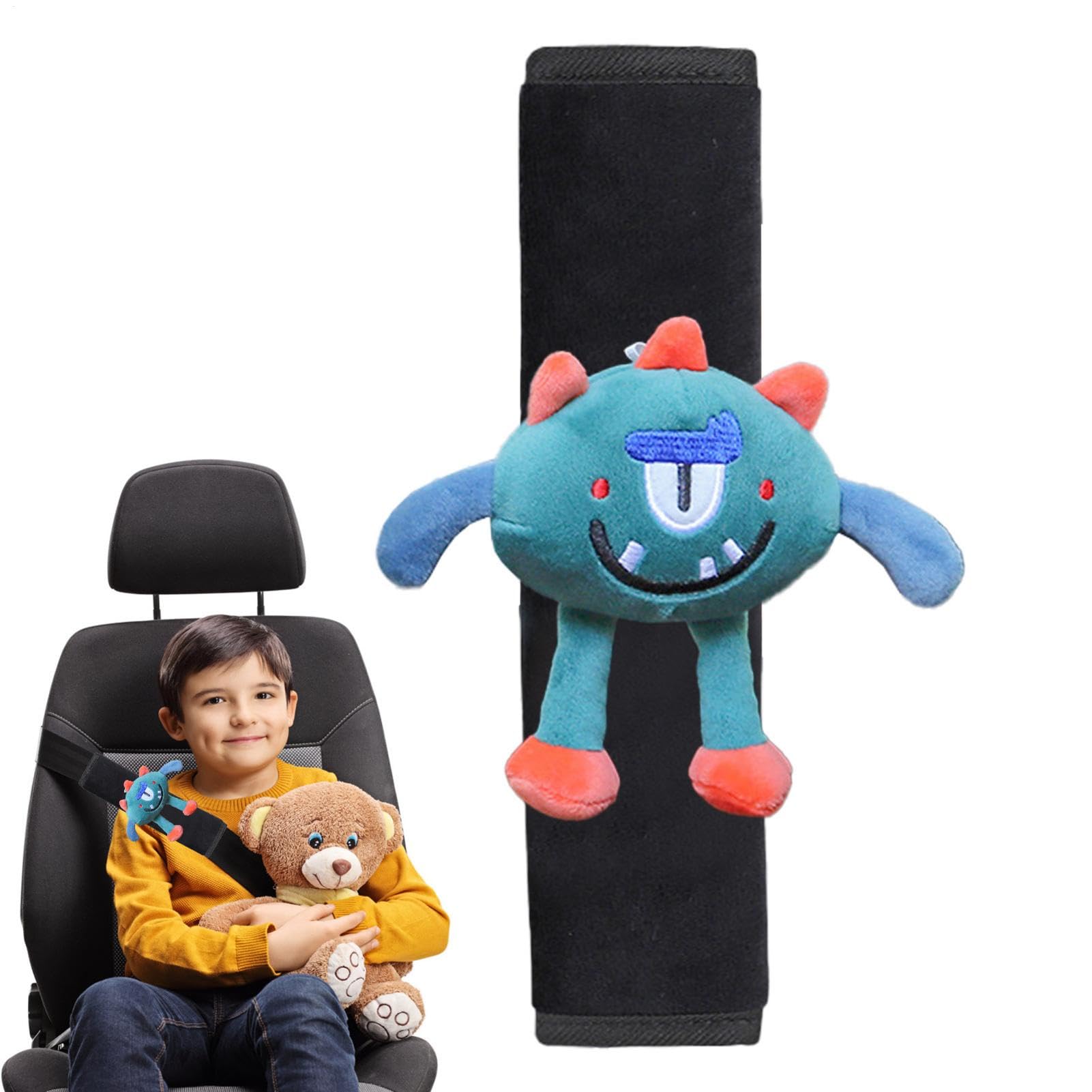 Renopfect 2 Stück Gurtpolster Kinder Auto, Auto Gurtpolster Gurtschutz Mit Cartoon Tiere Motiv, sicherheitsgurtbezüge, Komfort Schutzkissen Für -Sicherheitsgurt-Rucksack-Umhängetasche 25 cm Lang von Renopfect