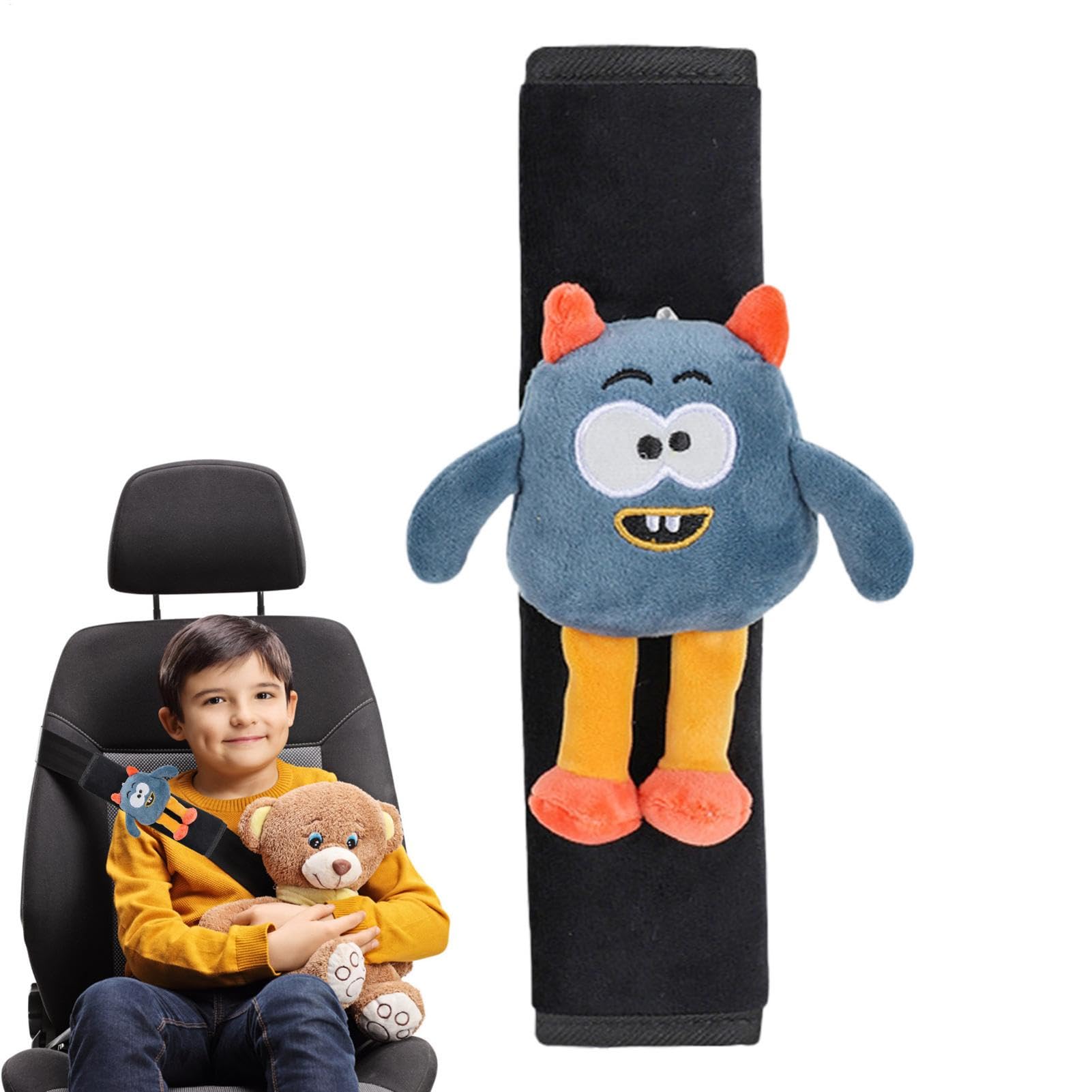 Renopfect 2 Stück Gurtpolster Kinder Auto, Auto Gurtpolster Gurtschutz Mit Cartoon Tiere Motiv, sicherheitsgurtbezüge, Komfort Schutzkissen Für -Sicherheitsgurt-Rucksack-Umhängetasche 25 cm Lang von Renopfect