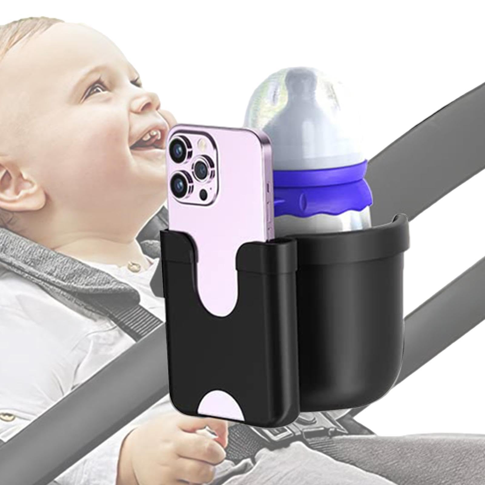 Renopfect Flaschenhalter für Rollstuhl, Kinderwagen, Getränkehalter mit Handyhalter - Stillflaschenhalter - 2-in-1-Becher- und Handyhalter, Fahrrad-Getränkehalter, Getränkehalter für Trolley, Roller, von Renopfect