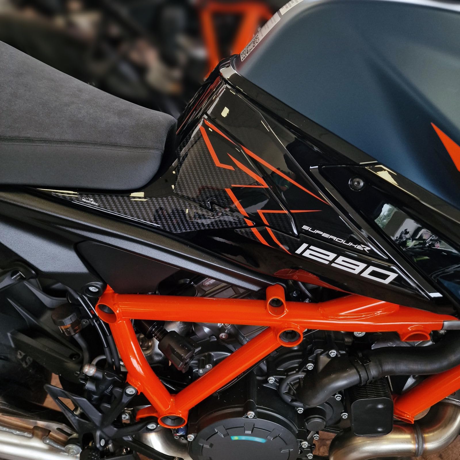 Resin Bike Aufkleber Motorrad Kompatibel Mit Ktm 1290 Super Duke R 2022-2023. Schutz Motorrad Seitenschutzgitter Tank-Schutzfolie vor Stößen und Kratzern. Aufklebersatz 3D-Harzklebstoff - Stickers von Resin Bike