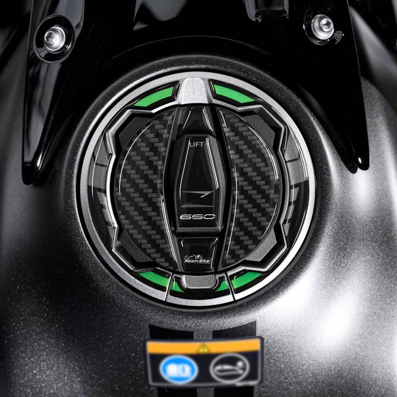 Resin Bike Aufkleber Motorrad Kompatibel Mit Kawasaki Z650 2024. Schutz Motorrad Tankdeckelschutz vor Stößen und Kratzern. Aufklebersatz 3D-Harzklebstoff - Stickers Made in Italy von Resin Bike