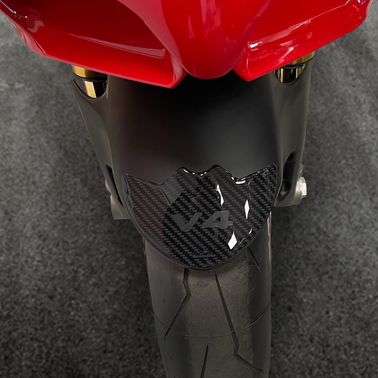 Resin Bike Aufkleber für Motorrad Kompatibel mit Ducati Panigale V4 und V4S 2018 2022. Kotflügelschutz vor Stößen und Kratzern. 3D-Harzklebstoff - Stickers - Made in Italy von Resin Bike