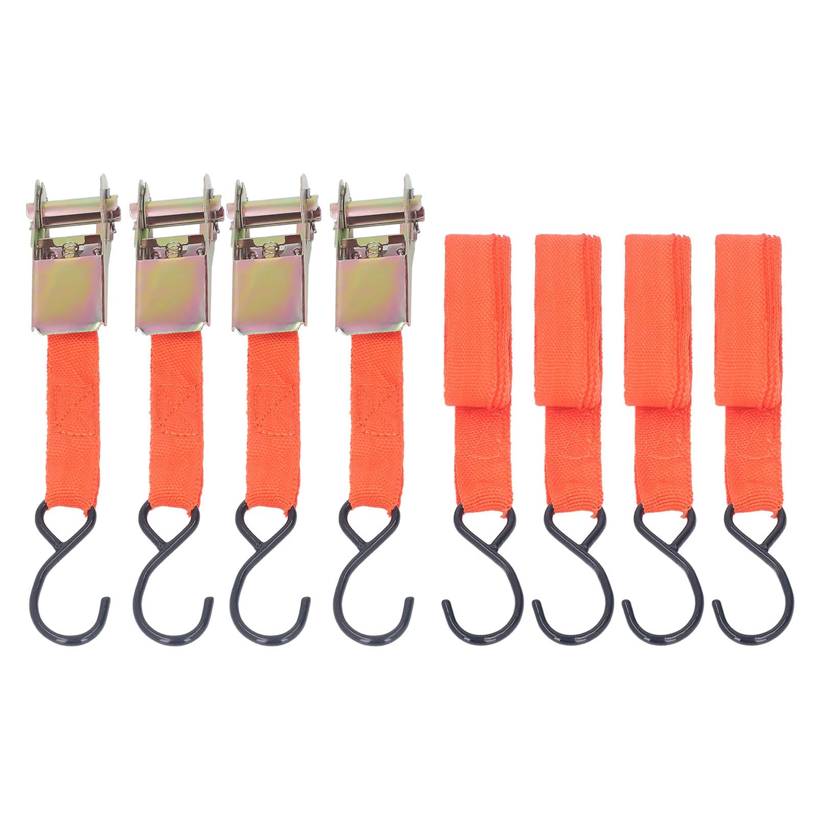 RespiceFinem -Set 20 × 17 × 3 4pcs Ratschenkrawatten -Träger Motorradauto -Schnalle 15 Zoll Länge 25 mm Breite Orange von Respicefinem