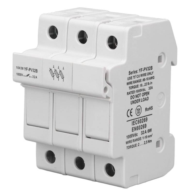 Respicefinem Pv-Schiene 9×7×7 3-poliger, auf DIN-Schiene montierter Basisschutz, Photovoltaik-Serie, DC 1000 V, 32 A, 6 W von Respicefinem