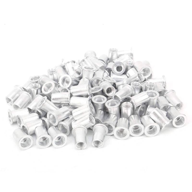 Respicefinem WJ-30045 Nietmuttern-Set aus verzinktem Aluminium, vertikaler Flachkopf, M3-M10, je 100 Stück, für alle Arten von Hardware-Zubehör (M8 * 100 Stück) von Respicefinem