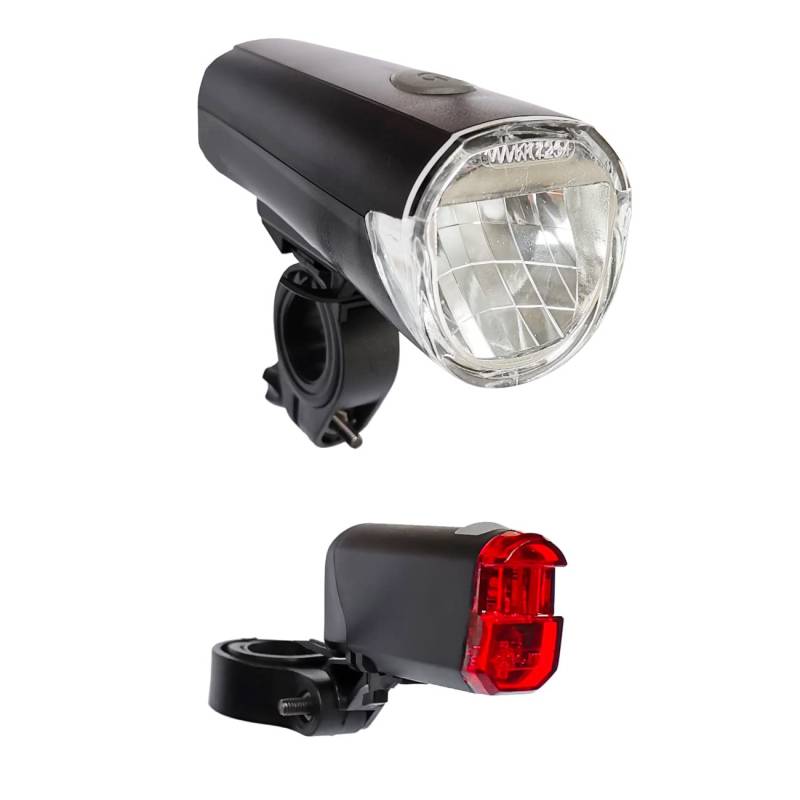 Resul LED-Fahrradbeleuchtungs-Set 15/30 Lux inkl. Batterien 2 Modi von Resul