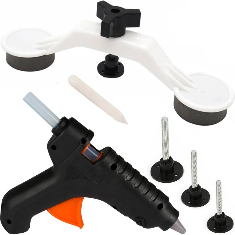 Retoo Dellen Reparatur Set Auto 7 pcs Einfeben, Gleithammer-Dellenabzieher Repair, Dellen Ausbeulwerkzeug Set, Fahrzeug Dellen Repair Hagel schaden, Ausbeulwerkzeug Dent Puller Set, Schwarz von Retoo