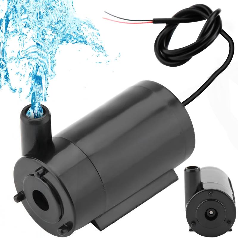 Retoo Mini Wasserpumpe, Aquarium pumpe, Ultra Leise, Klein Tauchpumpe, Hydrokultur, Springbrunnenpumpe, Netzkabel für Aquarien Teich Garten Brunnen, Statuen Hydrokultur,Hydroponiksystem 80L Schwarz von Retoo