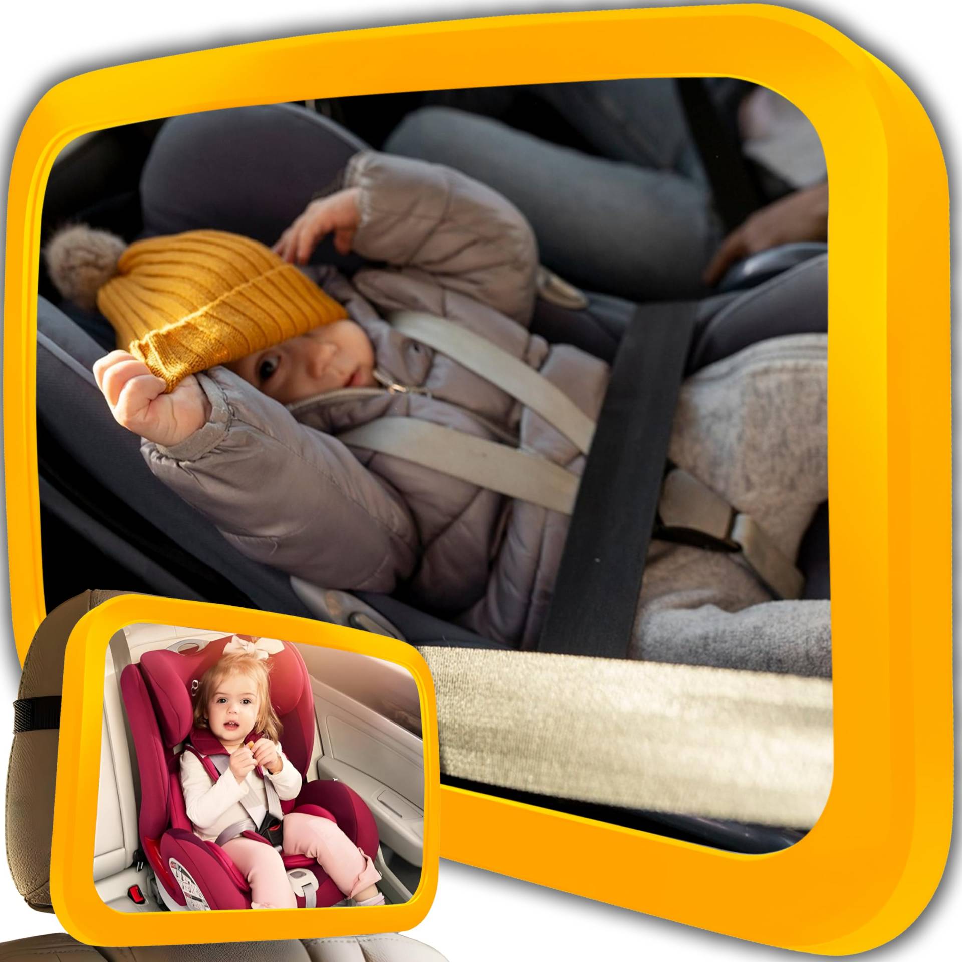 Retoo Rücksitzspiegel Baby, Kindersitz Spiegel Auto, Kinder Autospiegel, Rücksitzspiegel für eine Sichere Fahrt, Auto-Rückspiegel für Babyschale, Autositz-Spiegel, Kindersitz Spiegel, 360 Schwenkbar von Retoo