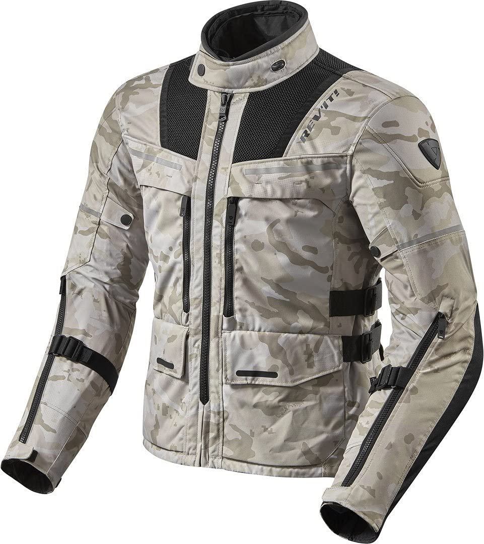 REV'IT! Motorradjacke mit Protektoren Motorrad Jacke Offtrack Textiljacke Sand/schwarz M, Herren, Enduro/Adventure, Ganzjährig, Polyester, beige von REV'IT!