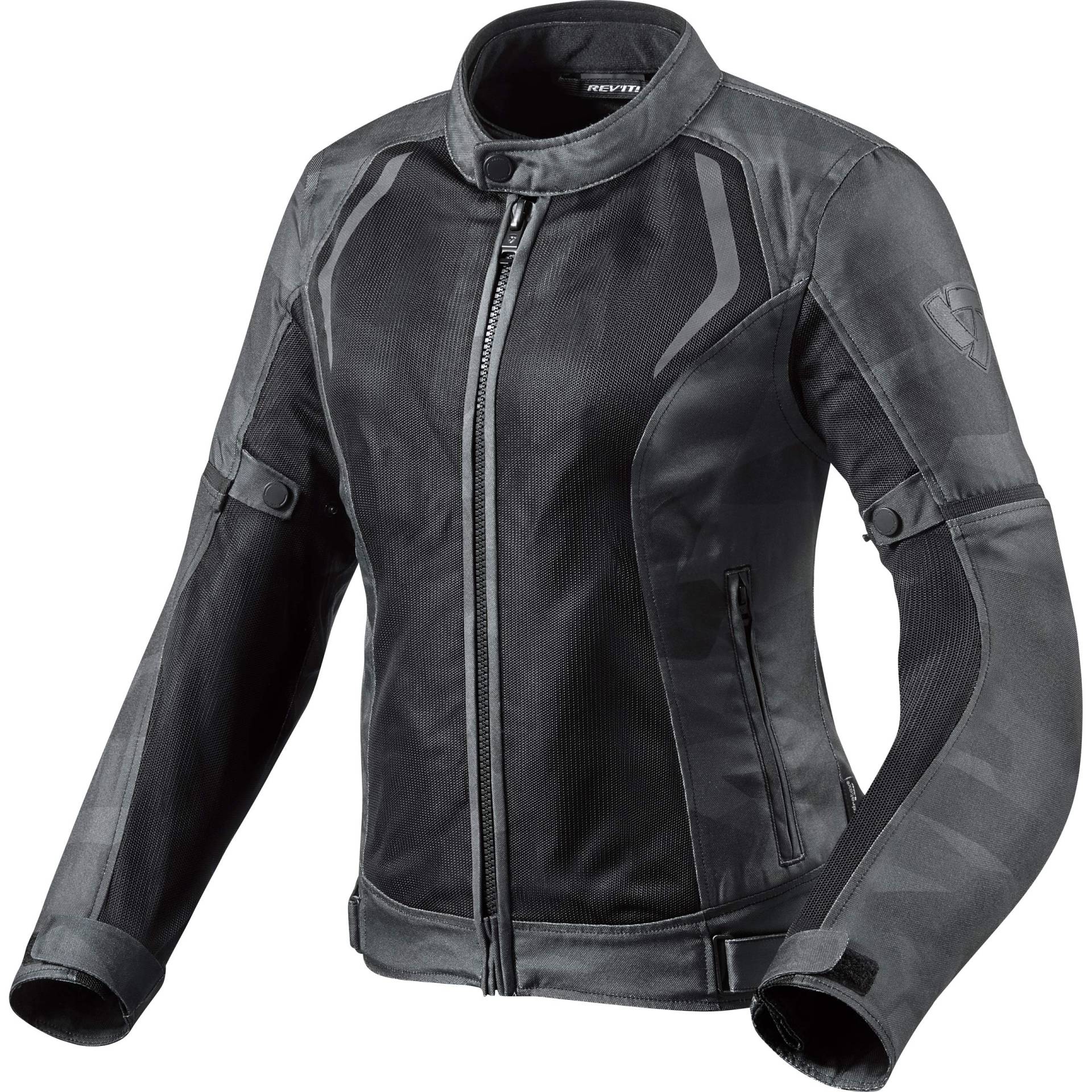 REV'IT! Motorradjacke mit Protektoren Motorrad Jacke Torque Damen Textiljacke camo schwarz/grau 38, Sportler, Ganzjährig, Polyester von Revit