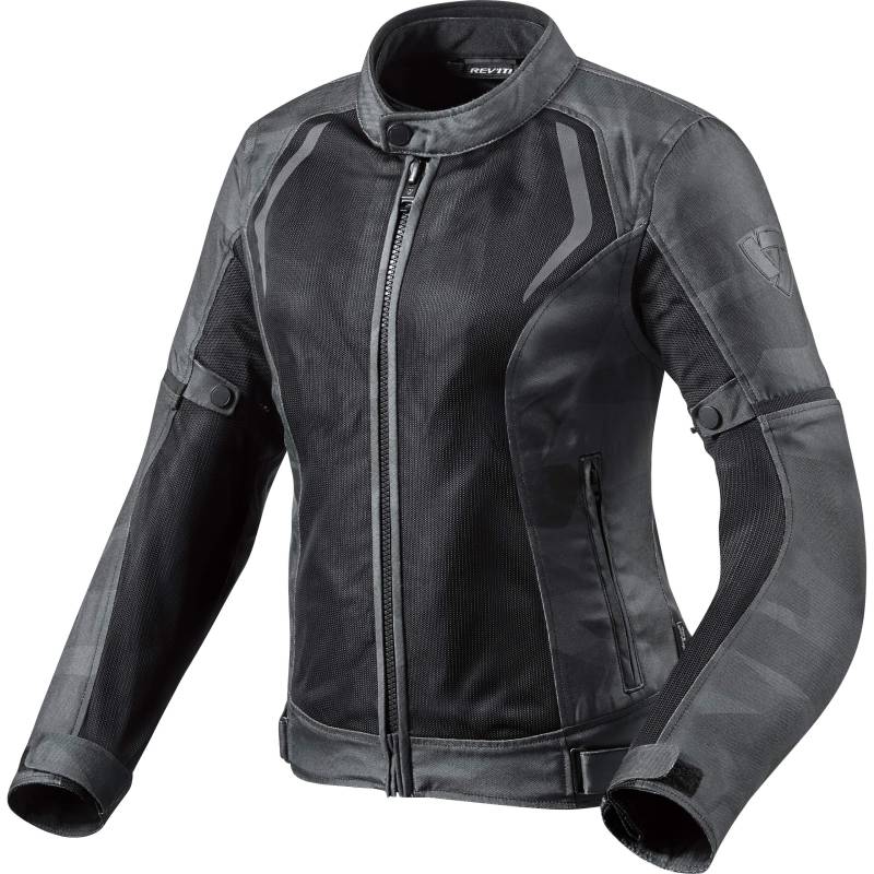 REV'IT! Motorradjacke mit Protektoren Motorrad Jacke Torque Damen Textiljacke camo schwarz/grau 38, Sportler, Ganzjährig, Polyester von Rev'It