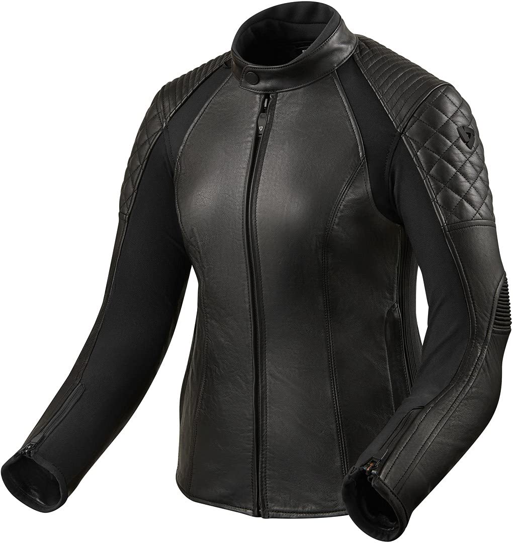 Revit Luna Damen Motorrad Lederjacke Schwarz 40 von Rev'It