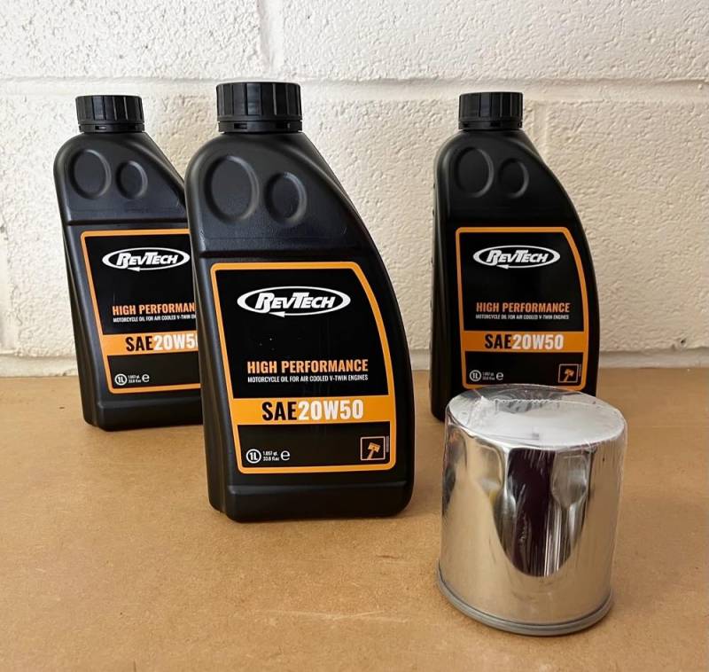 RevTech Ölwechsel Service Kit Harley Sportster/Evolution - Chrom Magnetölfilter von RevTech