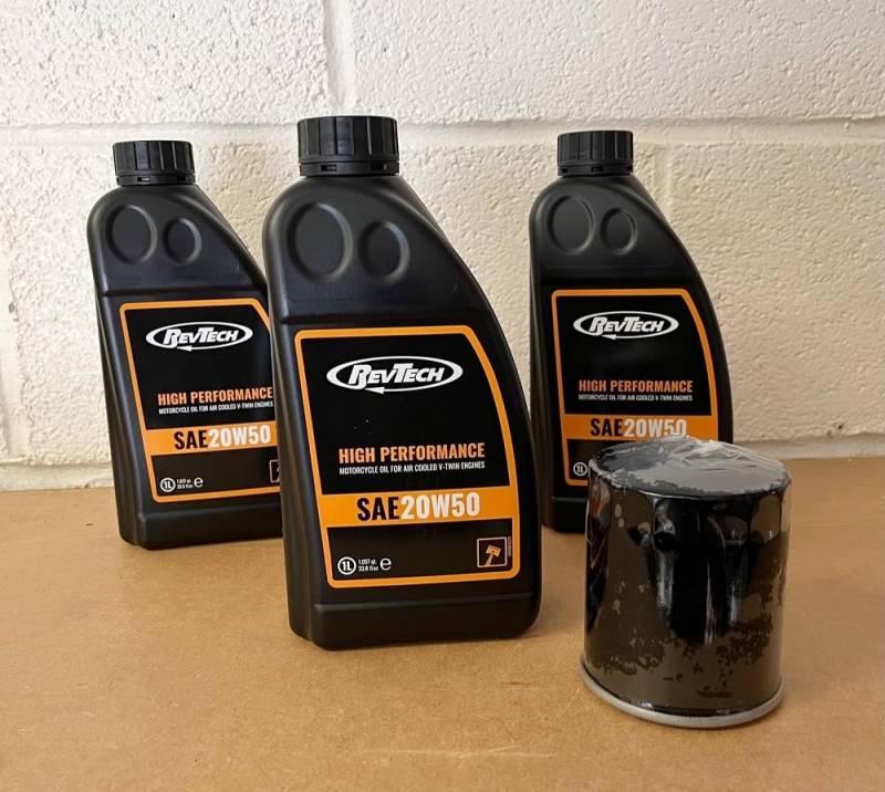 RevTech Ölwechsel Service Kit für Harley Sportster/Evolution - Schwarz Filter von RevTech