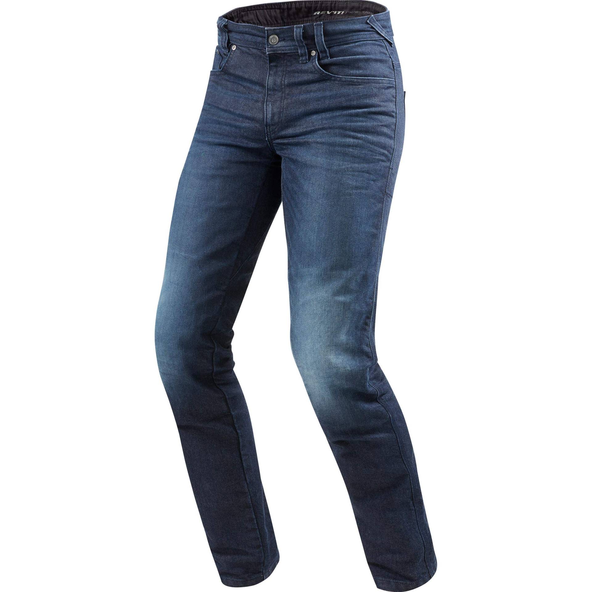 REV'IT! Motorrad Jeans Motorradhose Motorradjeans Vendome 2 RF Jeanshose dunkelblau Used 32/36, Herren, Chopper/Cruiser, Sommer, Textil von Revit