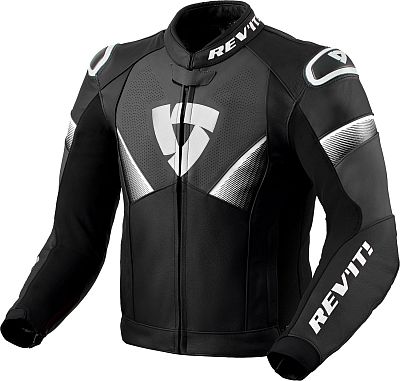 Revit Argon 2, Lederjacke - Schwarz/Weiß - 48 von Revit