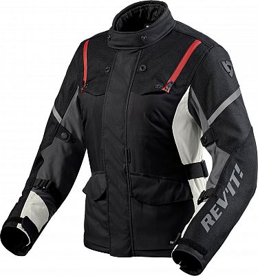 Revit Horizon 3 H20, Textiljacke wasserdicht Damen - Schwarz/Rot/Hellgrau - 42 von Revit