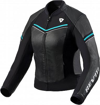 Revit Median, Lederjacke Damen - Black/Grau/Türkis - 44 von Revit