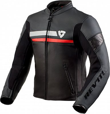 Revit Mile, Lederjacke - Schwarz/Rot/Weiß - 50 von Revit