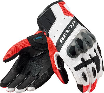 Revit Ritmo, Handschuhe - Schwarz/Weiß/Neon-Rot - XXL von Revit