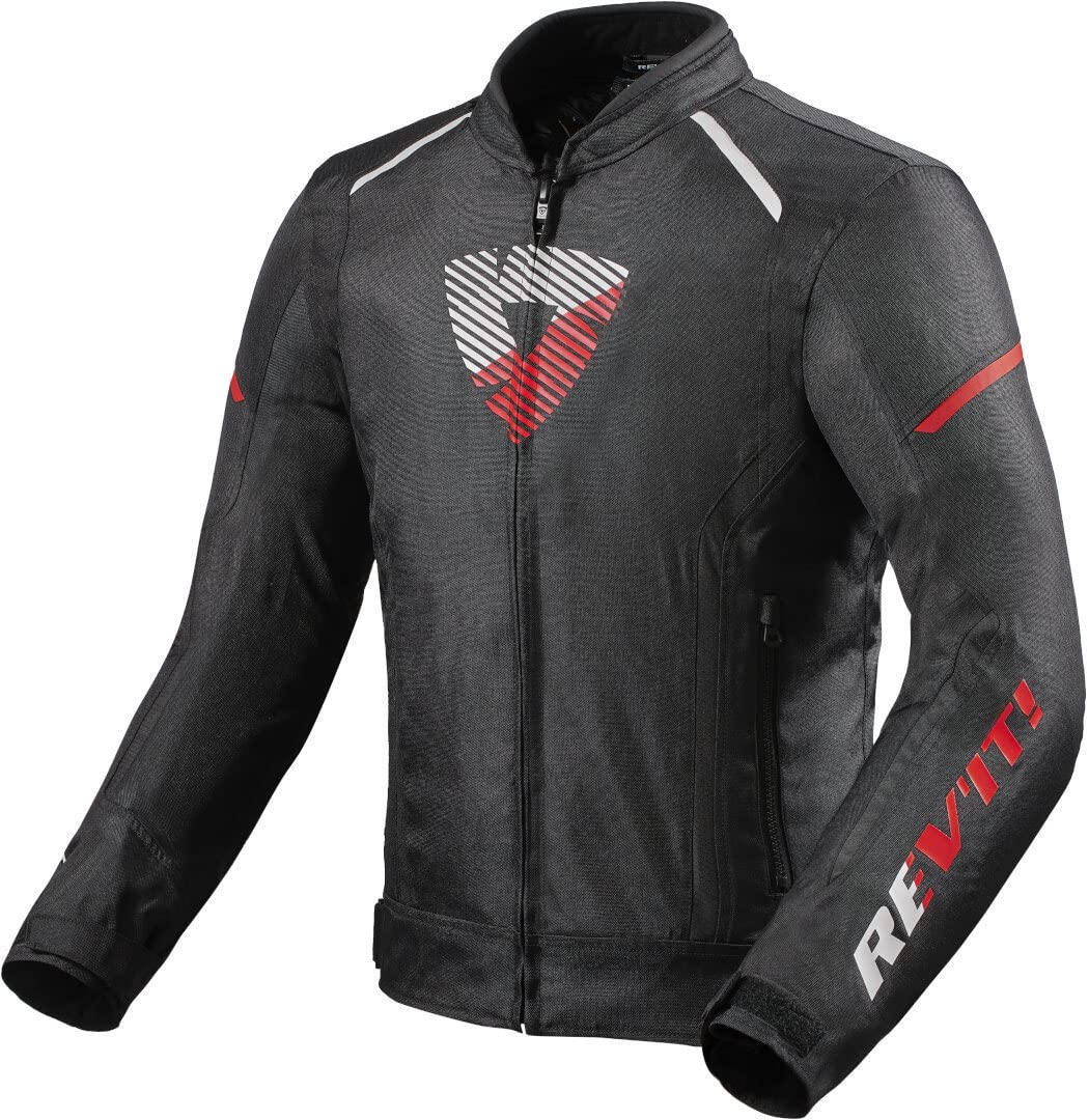 Revit Sprint H20 Motorrad Textiljacke (Black/Neon Red,XL) von Rev'It