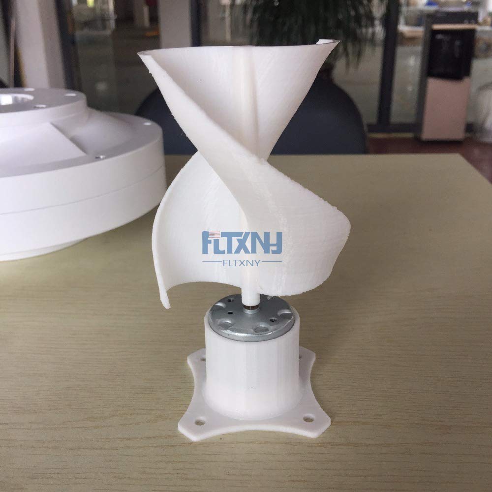 10 W Mikro-Windturbine mit LED-Licht, 5,5 V, kleiner vertikaler Windgenerator mit 2/3 Klingen für neue Energie-Spielzeug-Windmühle (2 Klingen) von Rewindagic