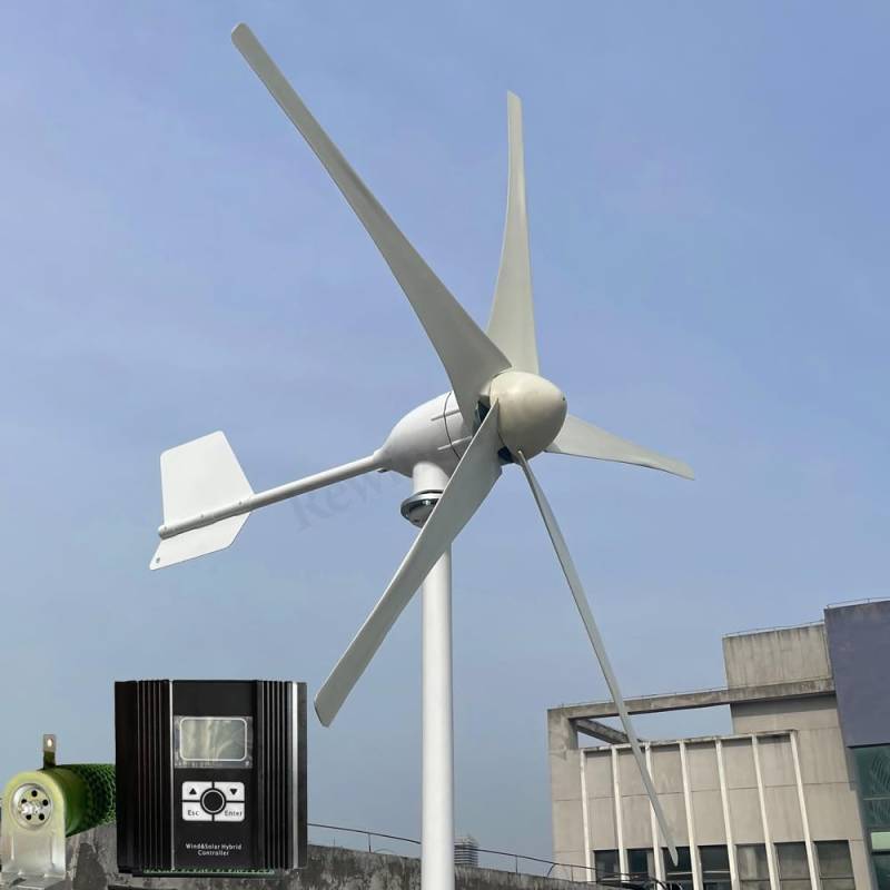 2000W 12V 24V 48V Permanentmagnet Windkraftanlage Generator Kit 5 Blätter Windturbine mit Hybrid MPPT Laderegler für Heimgebrauch Windmühle (48V mit Laderegler) von Rewindagic