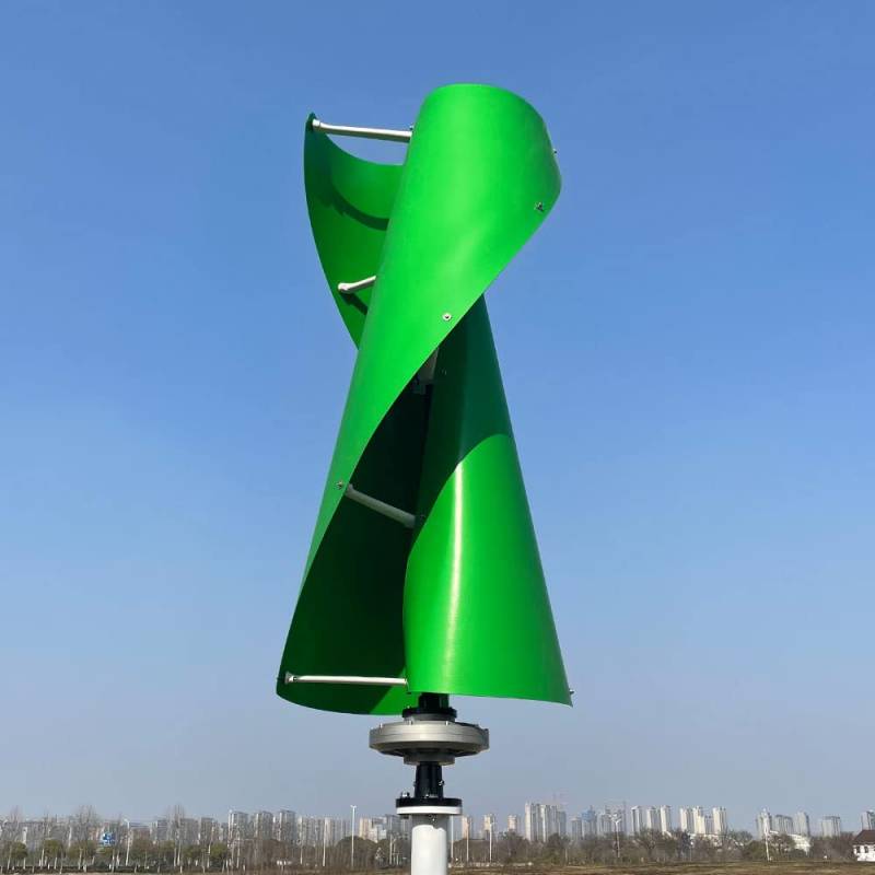 2000W Windkraftanlagen Vertikale 24v 48v 96V 220V Windgenerator für Heimgebrauch Windräder Weiß Grün Klinge 2KW Windturbine (220V mit grüner Klinge) von Rewindagic