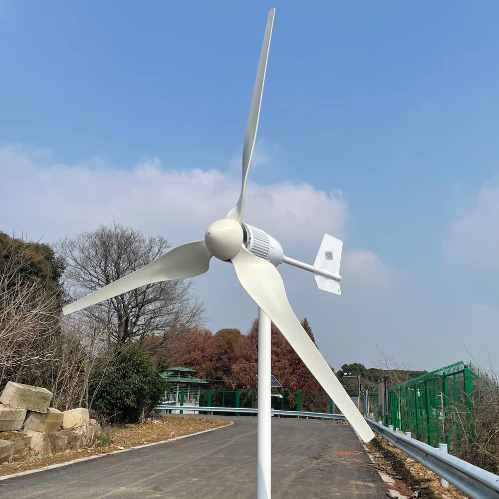 3000W Windkraftanlage 48V Windturbine 3-Klingen Windkraft Generator Hocheffizient 3KW Windräder für Heimen Windmühle (mit MPPT Laderegler) von Rewindagic