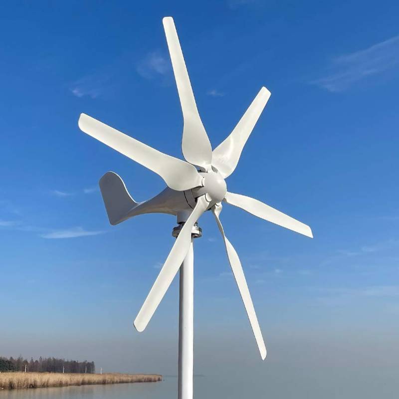 800W Windkraftanlagen 12V 24V 48V Windturbinen Windräder mit 6 Flügeln und kostenlosem MPPT Laderegler horizontale Windgenerator für Zuhause (12V mit Reglar) von Rewindagic