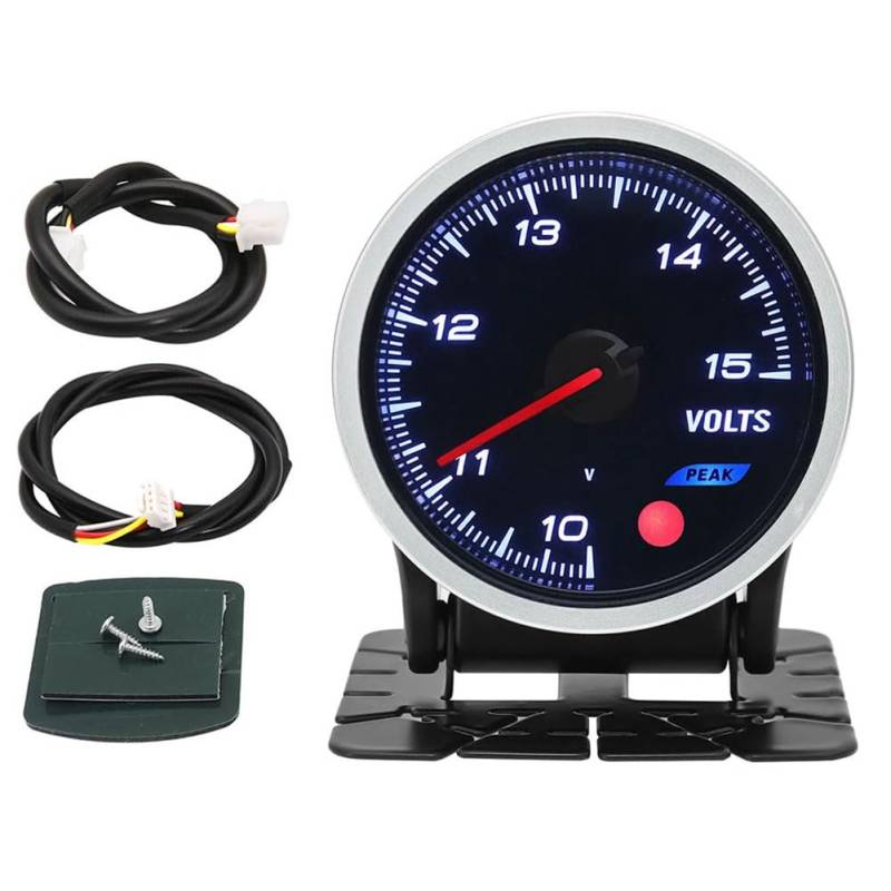 Reykentu 1 Stück 7 Farben Hintergrundbeleuchtung Auto Voltmeter 52 mm Ladedruckanzeige Turbo Manometer 12 V Voltmeter Messgerät von Reykentu