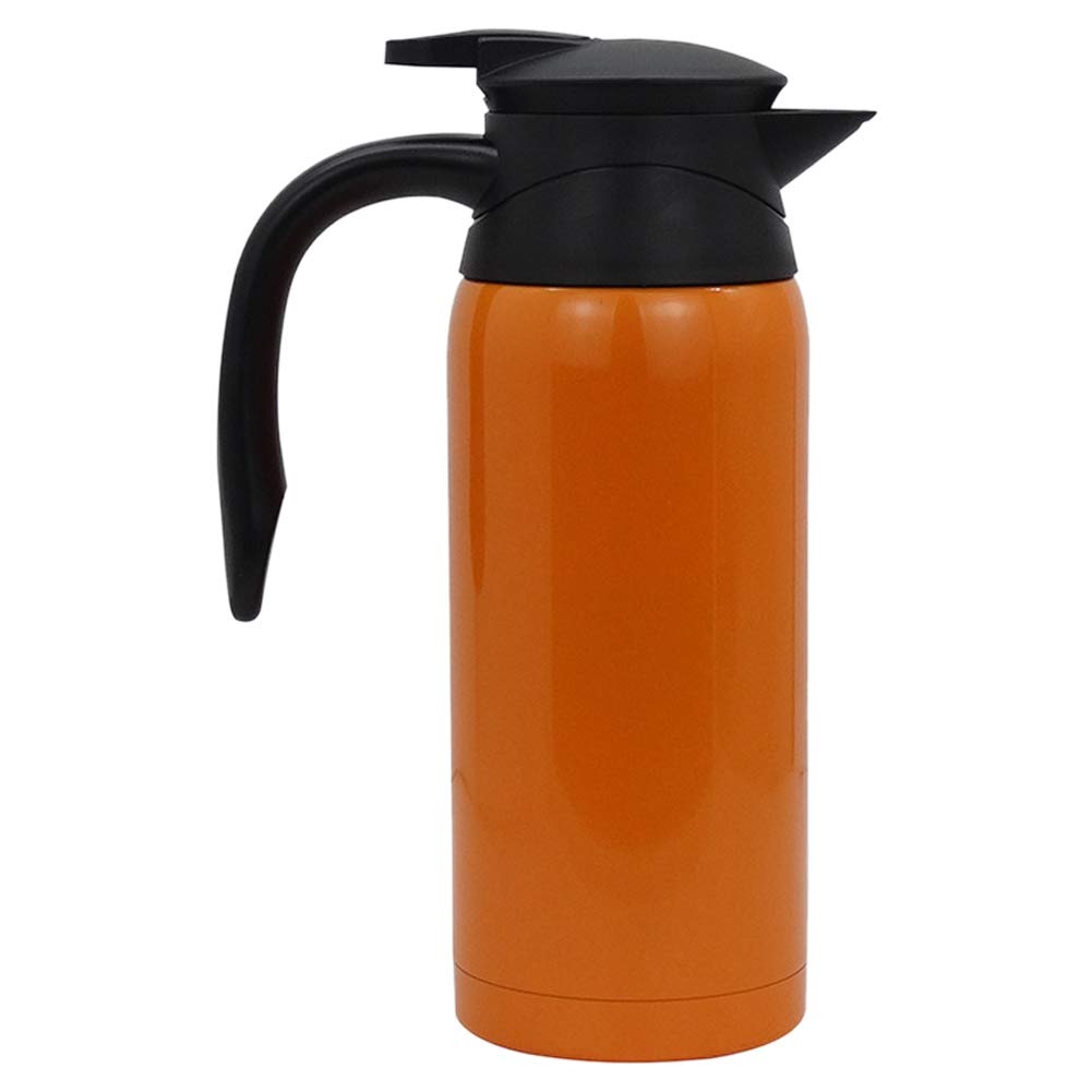 Rfeeuubft 12 – 24 V, 800 ml, Edelstahl, Auto, elektrisch, beheizt, Flasche, Tasse, Reise, Auto, Heizung, Orange von Rfeeuubft