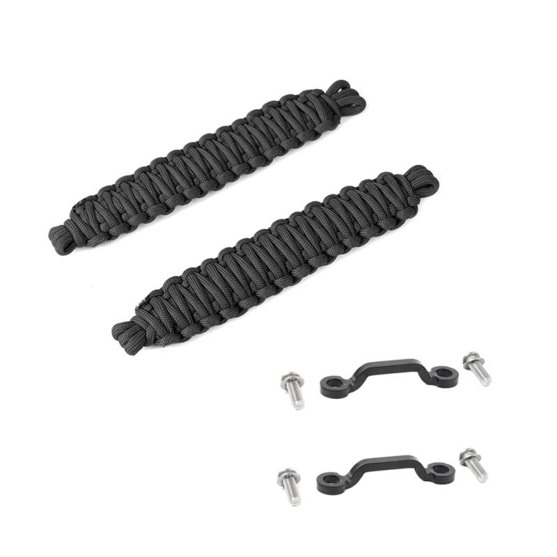 Rfeeuubft Paracord Türbegrenzungsriemen, Türbegrenzung, Fußmann-Schleifenhalterung mit Torx-Schrauben für Wrangler JK 2007-2017, Schwarz von Rfeeuubft