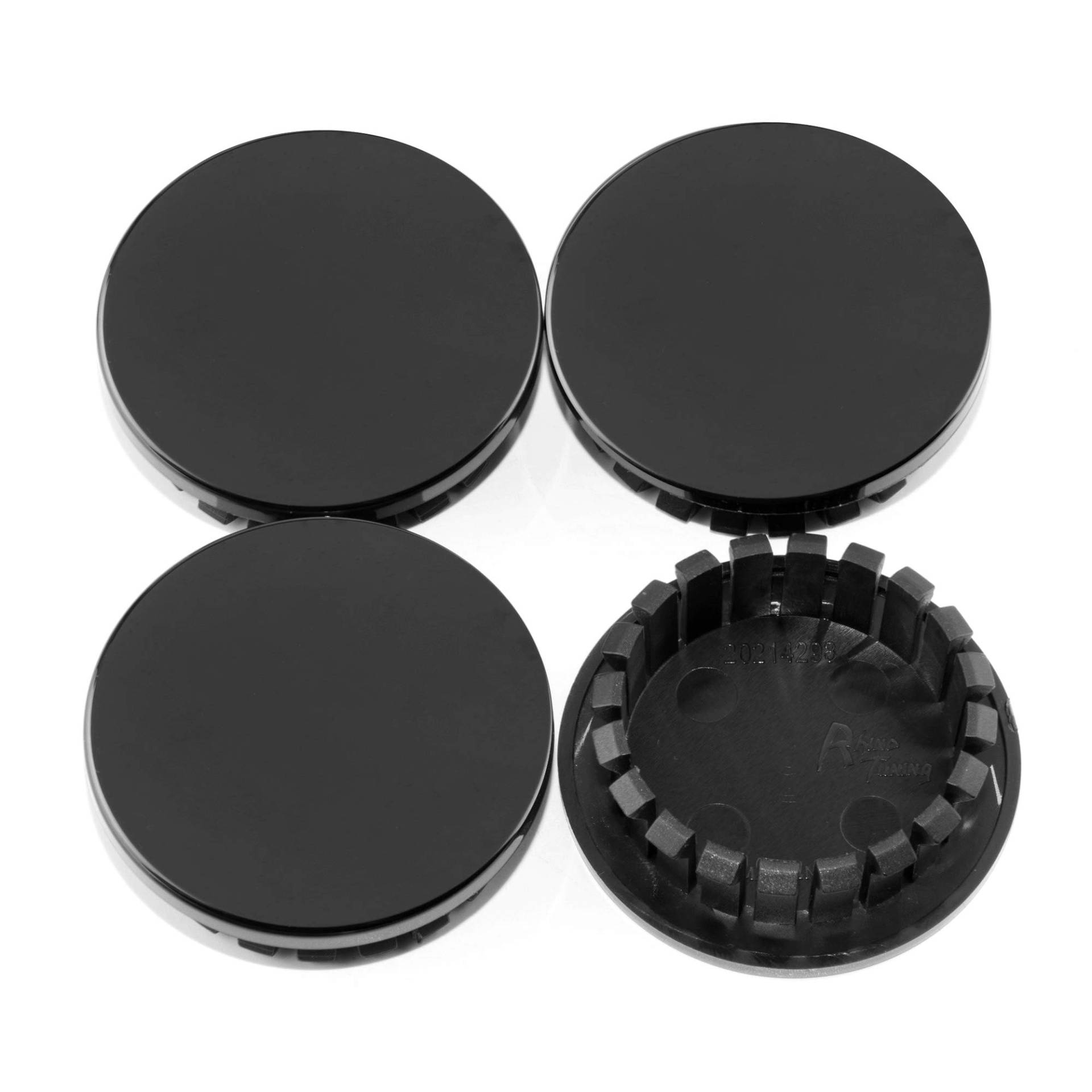 4 Stück 59 mm / 46 mm schwarz Radnabenkappen für Che-vrolet Po-ntiac Solstice Sunbird G6 G5 WS-6 Torrent 2005-2012 Camaro 2010-2015 von Rhinotuning