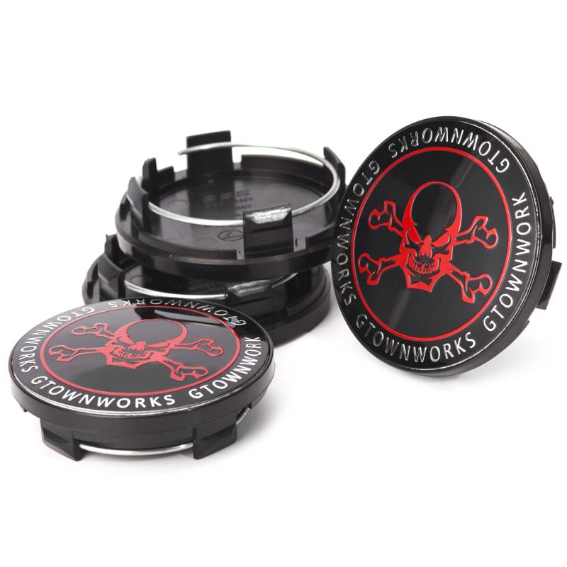 RhinoTuning 4 Stück Satz 70mm Nabendeckel OD 70mm ID 60mm Radkappen Radnabendeckel Nabenabdeckung (Schwarz) von Rhinotuning