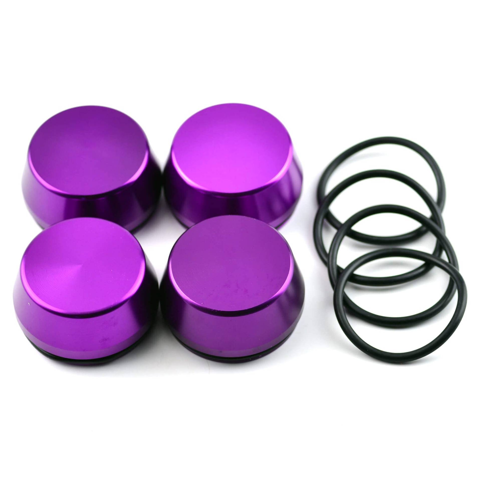 RhinoTuning 4 Stück Radnabenkappen für Nabendeckel OD 59,5 mm ID 56 mm, Violett Mit Öldichtring Radnabenabdeckung Geeignet für Universal Rad, Felgendeckel von Rhinotuning