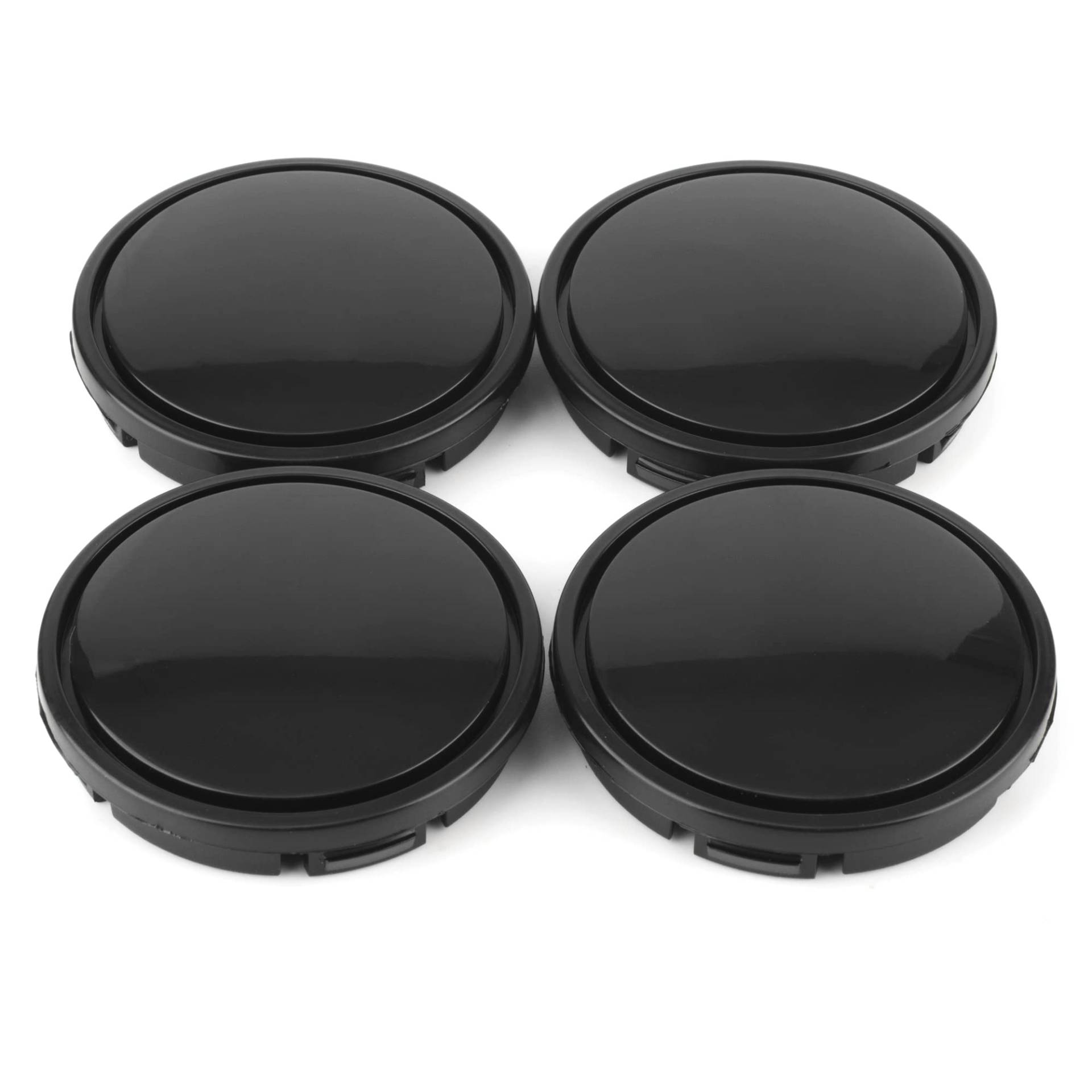 RhinoTuning 4 Stück Radnabenkappen für Nabendeckel OD 56 mm ID 53 mm, Schwarz Radnabenabdeckung Geeignet für LE Sedan Golf 18" Rad, 1J0 601 171, 1JD 601 171 Felgendeckel von Rhinotuning