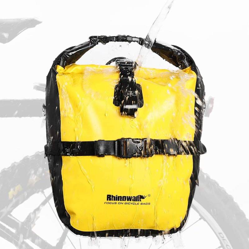 Rhinowalk Fahrradtasche Wasserdicht Gepäckträgertasche Fahrrad Gepäckträger Seitentaschen Rolltop Radtasche Hinterradtasche von Rhinowalk