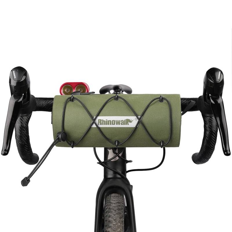 Rhinowalk Fahrrad Lenkertasche, wassedichte Fahrradtasche, Fahrradtasche vorne Lenker, Fahrradkorb, Umhängetasche, professionelles Fahrradzubehör Grün von Rhinowalk