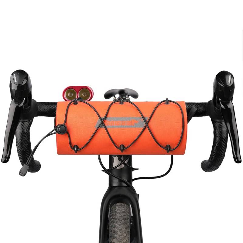 Rhinowalk Fahrrad Lenkertasche, wassedichte Fahrradtasche, Fahrradtasche vorne Lenker, Fahrradkorb, Umhängetasche, professionelles Fahrradzubehör-Orange von Rhinowalk