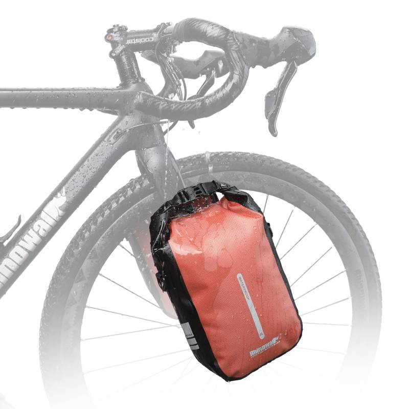 Rhinowalk Fahrradtasche, Gepäckträgertasche, wasserdicht, Fahrradtasche für Gepäckträger, Satteltasche 4L, Umhängetasche, Laptopgepäckträger, professionelles Fahrradzubehör-Orange von Rhinowalk