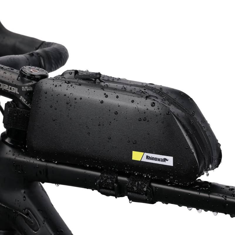 Rhinowalk Fahrradtasche Rahmentasche 1.5L Wasserdicht Fahrrad Fronttasche Oberrohrtaschen Lenkertasche Fahrradzubehör (Black-2) von Rhinowalk