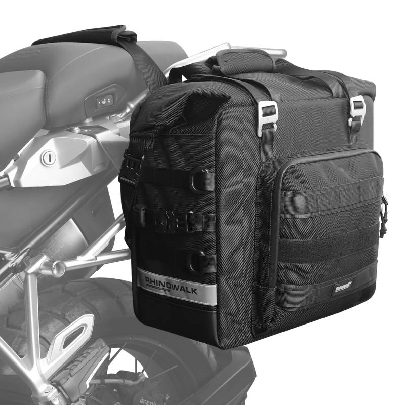 Rhinowalk Motorrad Gepäckträgertasche Satteltasche 13/25L Motorradtasche Wasserdicht Motor Seitentasche Gepäcktasche Hecktasche Hinterradtasche von Rhinowalk